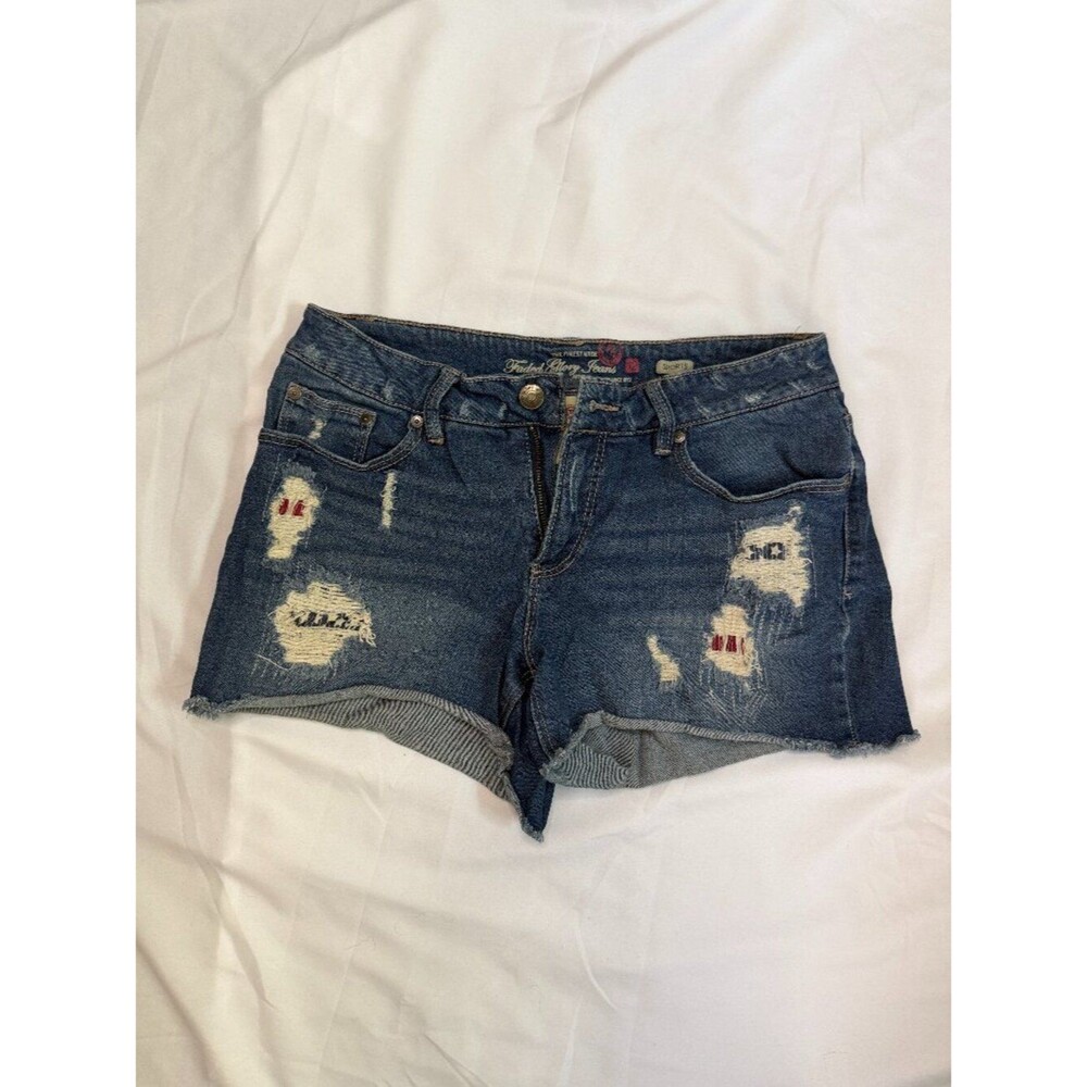 Faded Glory Distressed Blue Denim Cutoff Shorts